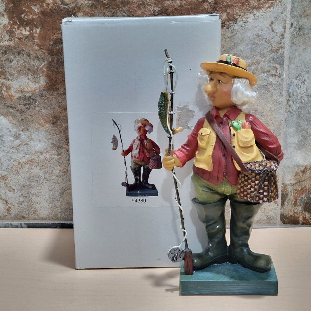 Vintage Fisherman Resin Figurine